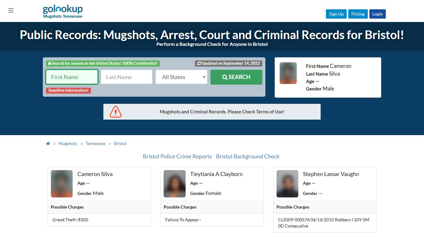 Mugshots Bristol, Arrest Records Bristol - GoLookUp